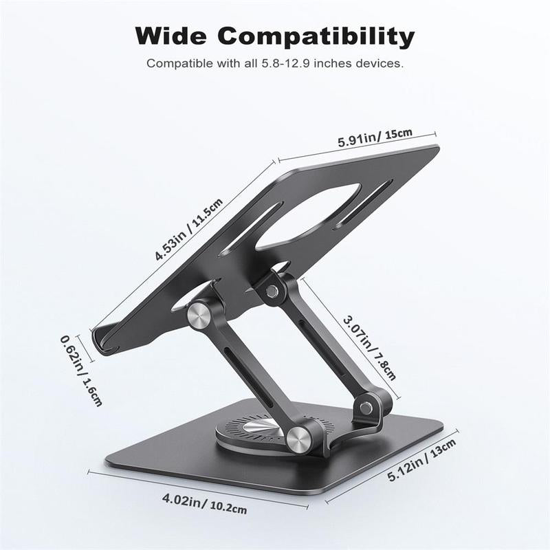 360° Adjustable & Foldable Tablet Stand, Durable Metal Heat Dissipation Desk Tablet Support Bracket, Tablet & Computer Accessories for Iphone Ipad Samsung